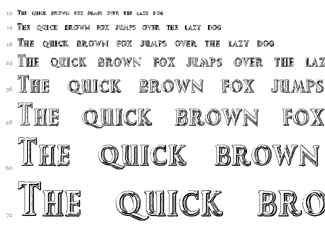 Augustus Beveled font waterfall
